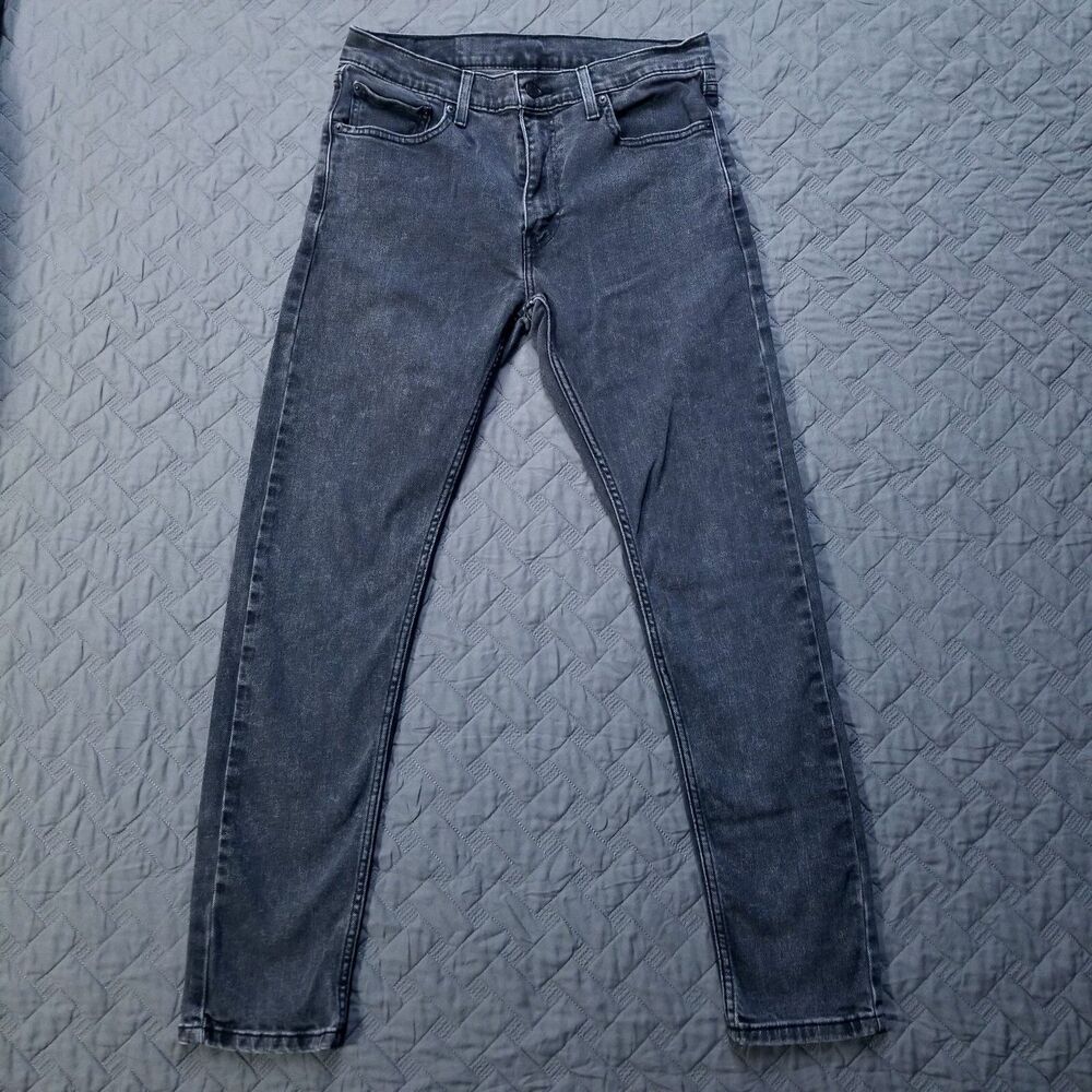 Levis Jeans Mens 33X32 Black 512 Slim Straight Stretch Dark Wash American Denim